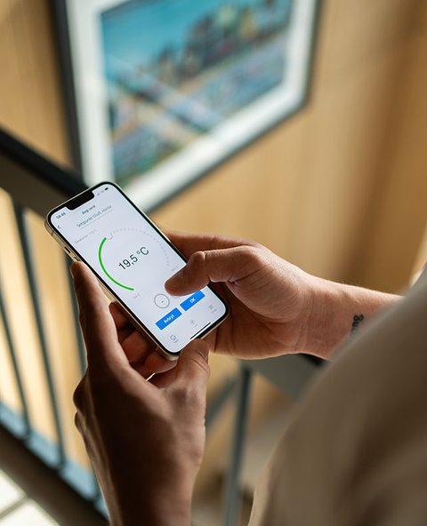 The Flexit GO app provides convenient mobile access to indoor climate control, supporting everyday use in residential environments.