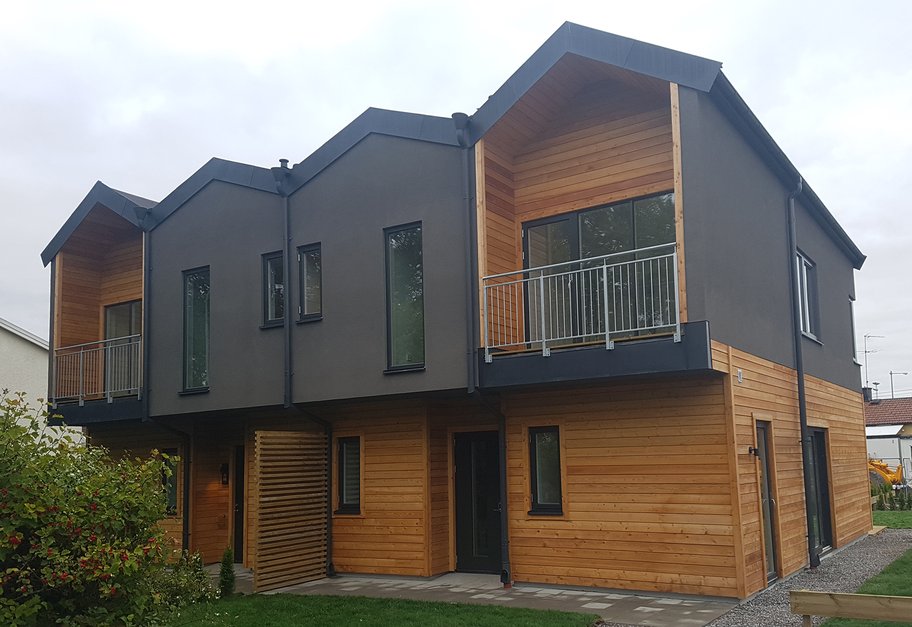 Moderne nybygg der EcoNordic er installert for varme, ventilasjon og tappevann.