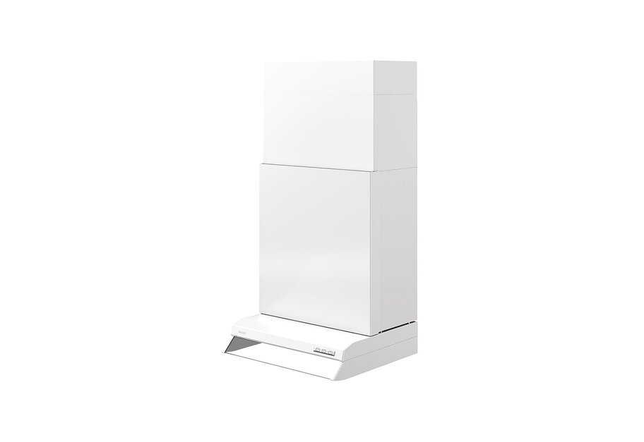 Nordic KS3 med Facet spiskåpa, designfront och takanslutning i vitt